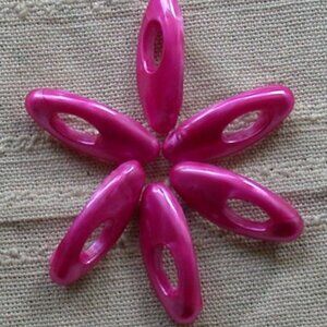 TEN (10) Fuschia Pink Plastic Pat Japan Jewel Lock Hijab Scarf Snag Free Pins